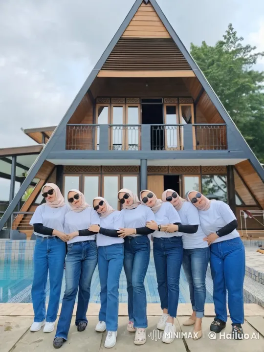 Women Practicing Kung Fu in Serene Poolside Setting – AI Generated Video | Hailuo AI