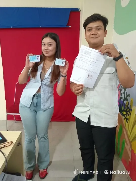Formal Portrait of Two Individuals Holding ID Cards – AI Generated Video | Hailuo AI