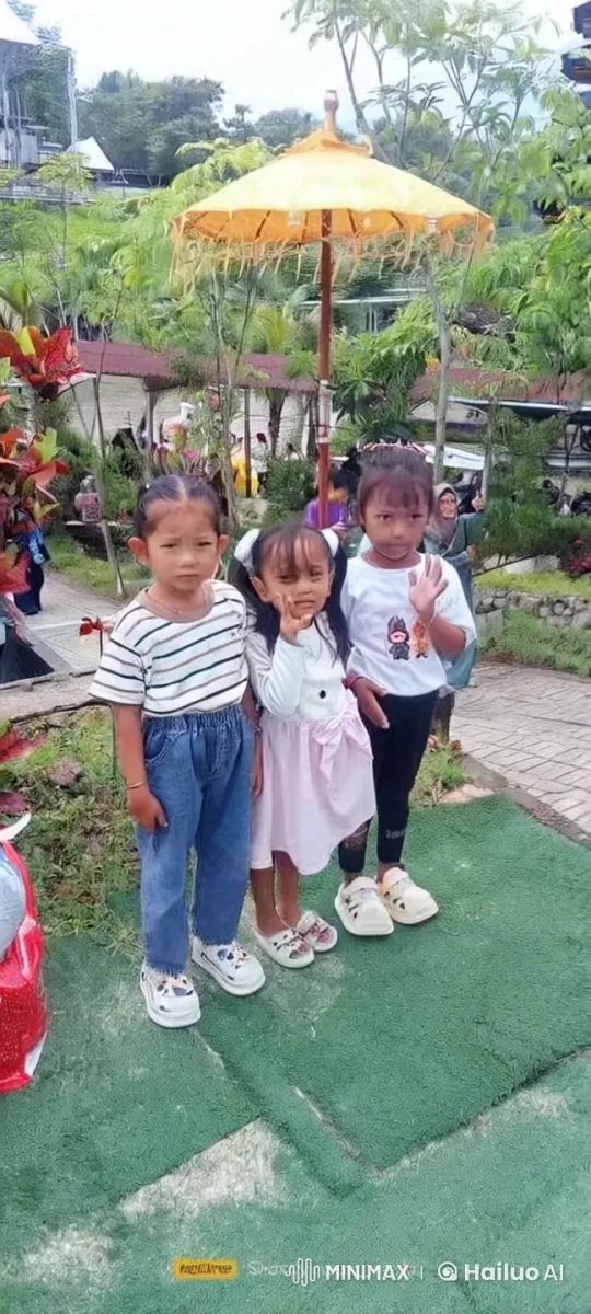 Children Practicing Kungfu Under Yellow Umbrella – AI Generated Video | Hailuo AI