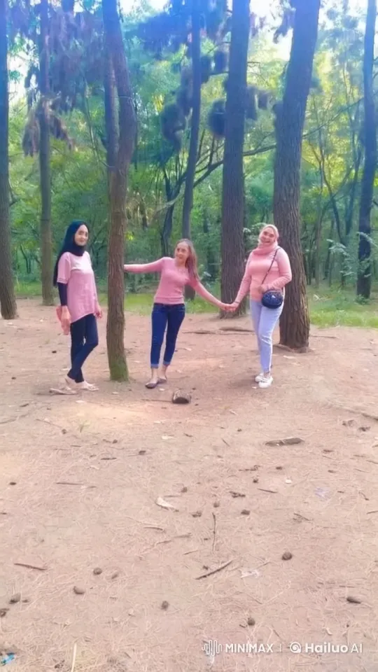 Friends Enjoying Serenity in a Lush Forest – AI Generated Video | Hailuo AI
