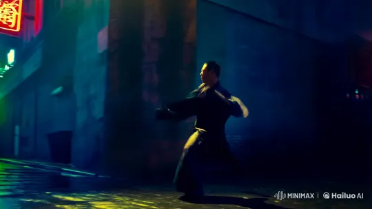 Lufi's Neon-Lit Alley Kung Fu Display – AI Generated Video | Hailuo AI