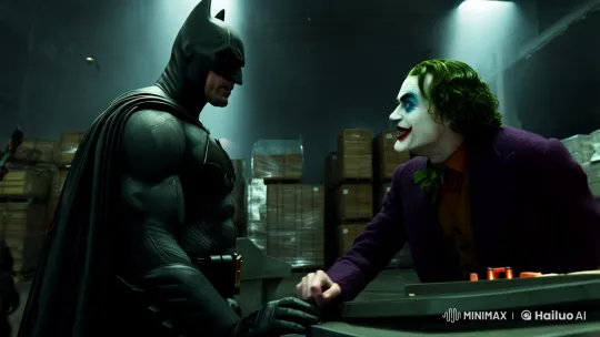 Batman vs. Joker: High-Stakes Confrontation in a Dark Warehouse – AI Generated Video | Hailuo AI