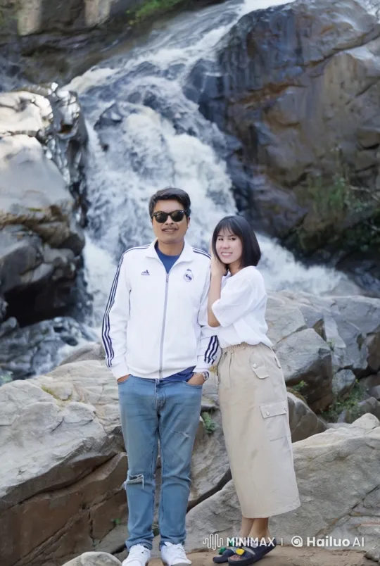 Kungfu Practitioner Showcases Skills at Scenic Waterfall – AI Generated Video | Hailuo AI
