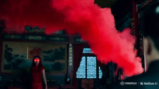 Chinese Woman Transformed into a Demonic Figure in Opulent Room – AI Generated Video | Hailuo AI