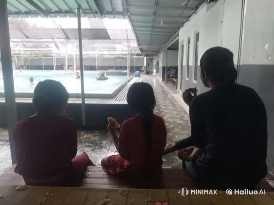 Girls' Playful Fight at the Poolside – AI Generated Video | Hailuo AI