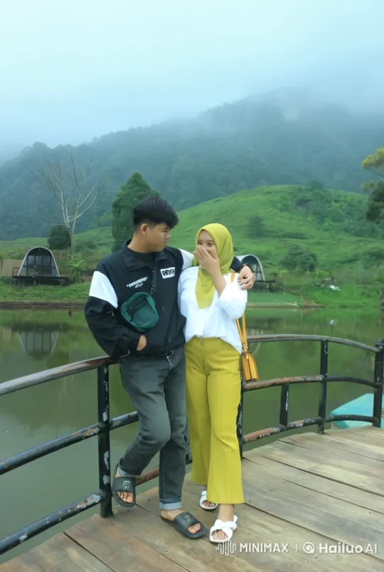Couple Practicing Kungfu on Scenic Bridge – AI Generated Video | Hailuo AI