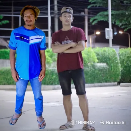 Nighttime Kung Fu Fight in Casual Clothing – AI Generated Video | Hailuo AI