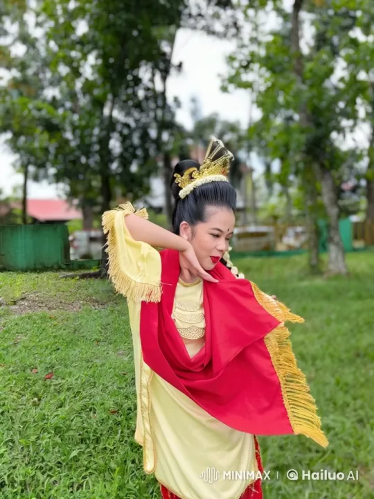 Traditional Dancer Mimics Flight in Serene Setting – AI Generated Video | Hailuo AI
