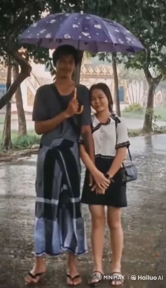 Dynamic Kung Fu Duo Battles Under Purple Umbrella in Rain – AI Generated Video | Hailuo AI