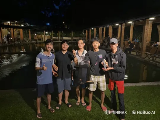 Nighttime Kung Fu Sparring Session at Pond – AI Generated Video | Hailuo AI
