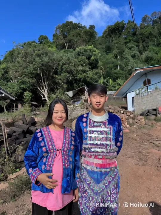 Rural Serenity: Pregnant Woman and Man in Traditional Attire – AI Generated Video | Hailuo AI
