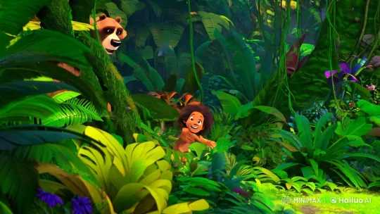 Mowgli and Baloo Play Tag in the Jungle – AI Generated Video | Hailuo AI