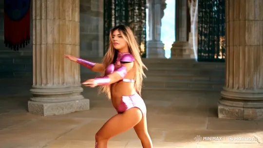 Woman in Medieval Armor Delivers Alluring Dance Performance – AI Generated Video | Hailuo AI