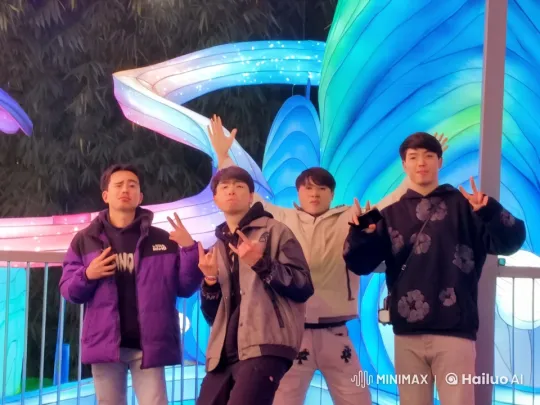 Friends Display Martial Arts Prowess Against Vibrant Backdrop – AI Generated Video | Hailuo AI
