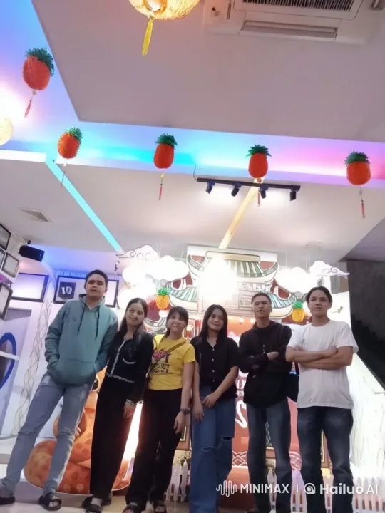 Friends Group Pose with Vibrant Decor and Casual Style – AI Generated Video | Hailuo AI