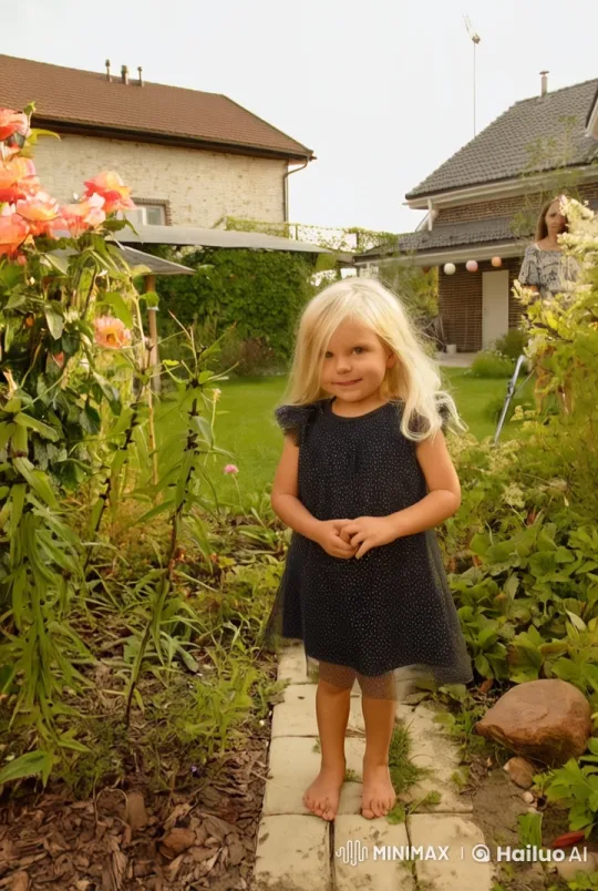 360-Degree View of Glowing Girl in a Luminous Garden – AI Generated Video | Hailuo AI