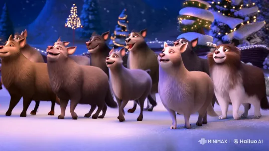 Animals Sing Christmas Carols in Enchanting Winter Wonderland – AI Generated Video | Hailuo AI