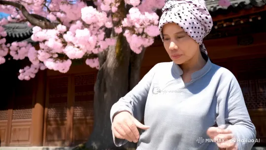 Mid-40s Woman Practicing Kung Fu in Serene Chinese Courtyard – AI Generated Video | Hailuo AI