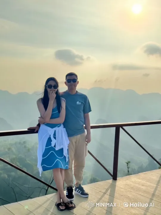Couple Practicing Kung Fu Against Sunset Mountain View – AI Generated Video | Hailuo AI