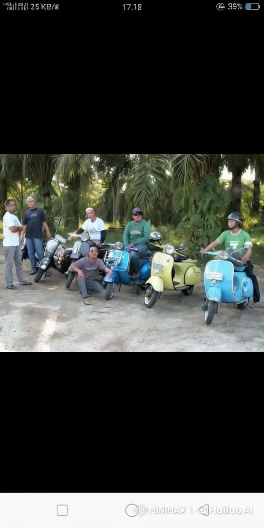 Vintage Scooters, Tropical Setting, Men Demonstrate Kung Fu – AI Generated Video | Hailuo AI
