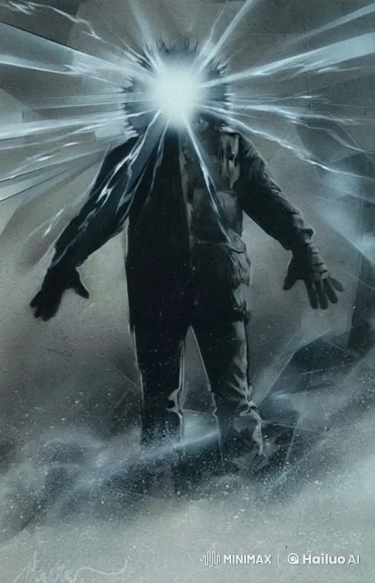 Character Surrounded by Lightning and Glare in Rotating Shot – AI Generated Video | Hailuo AI