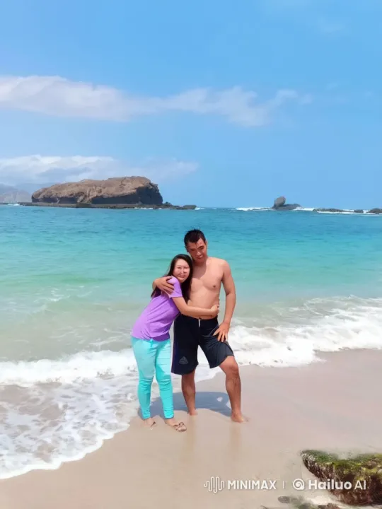 Couple's Energetic Kung Fu Display on Serene Beach – AI Generated Video | Hailuo AI