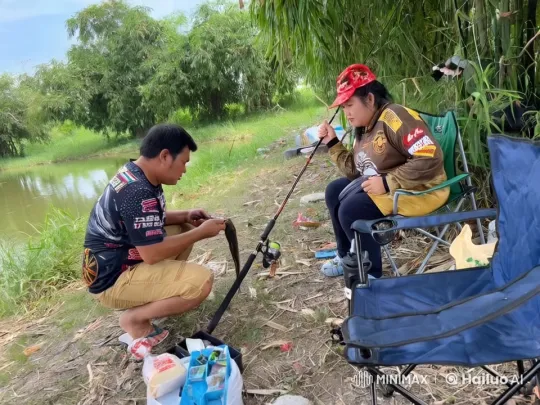 Peaceful Day: Fishing by the Riverside – AI Generated Video | Hailuo AI