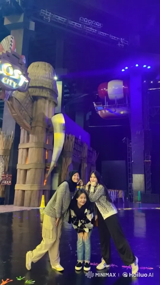 Friends Play Kung Fu in Indoor Amusement Park – AI Generated Video | Hailuo AI