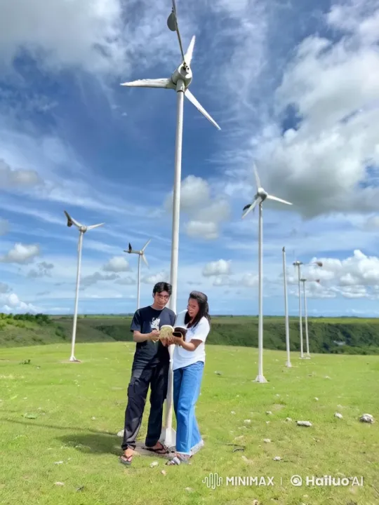 Kung Fu Fight with Wind Turbines in Background – AI Generated Video | Hailuo AI