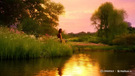 Tranquil Solitude: Sunset Reflection and Nature's Grandeur – AI Generated Video | Hailuo AI