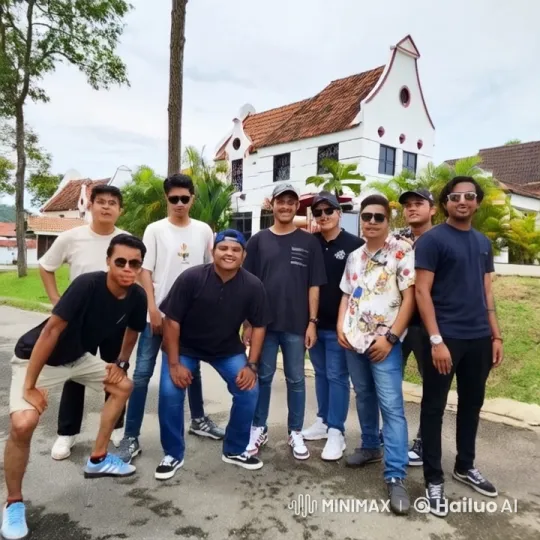 Friends Enjoying Casual Outing in Lush Setting – AI Generated Video | Hailuo AI