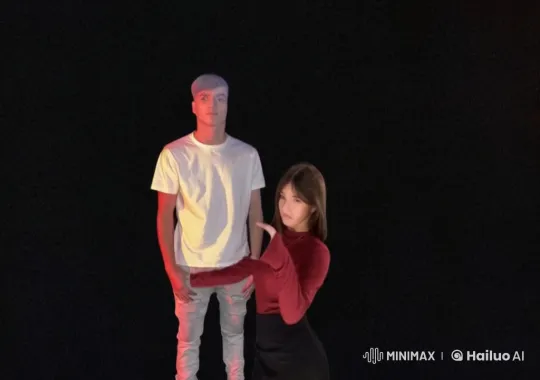 Affectionate Moment Between a Boy and a Girl – AI Generated Video | Hailuo AI
