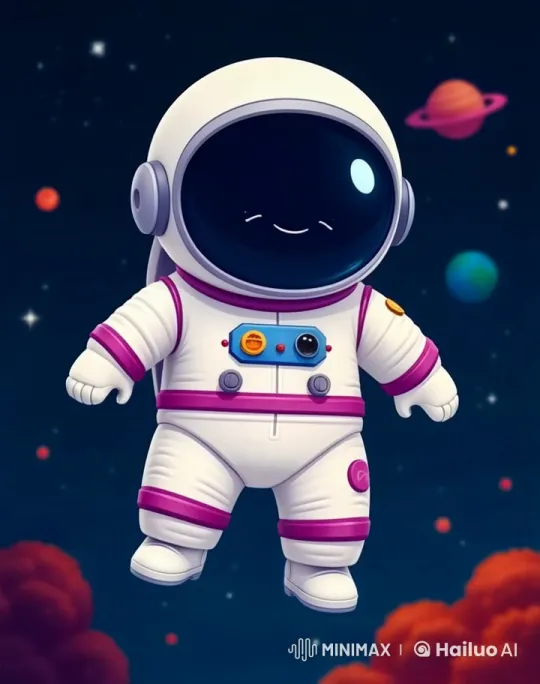 Playful Astronaut Chatting in Animated Live2D Space – AI Generated Video | Hailuo AI