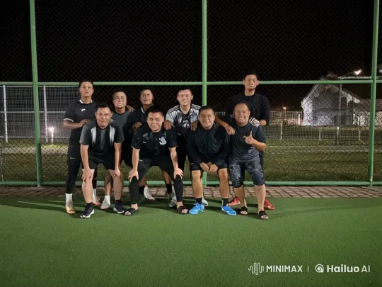 Nighttime Kung Fu Training Session on Sports Field – AI Generated Video | Hailuo AI