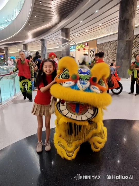 Barongsai Dance Showcases Martial Arts in Shopping Mall – AI Generated Video | Hailuo AI