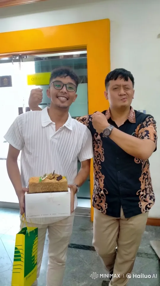 Man performs kung fu while friend holds cake – AI Generated Video | Hailuo AI