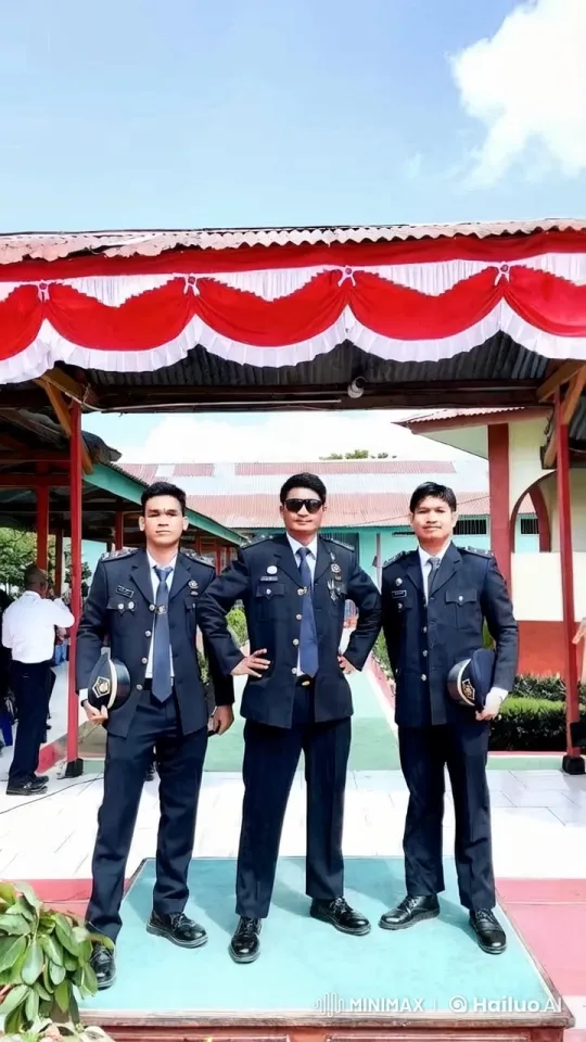 Formal Ceremony: Uniformed Officers on Stage – AI Generated Video | Hailuo AI