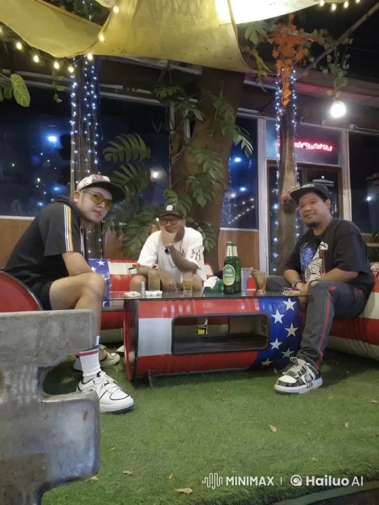 Cozy Evening with Friends at Starry Barrel Table – AI Generated Video | Hailuo AI
