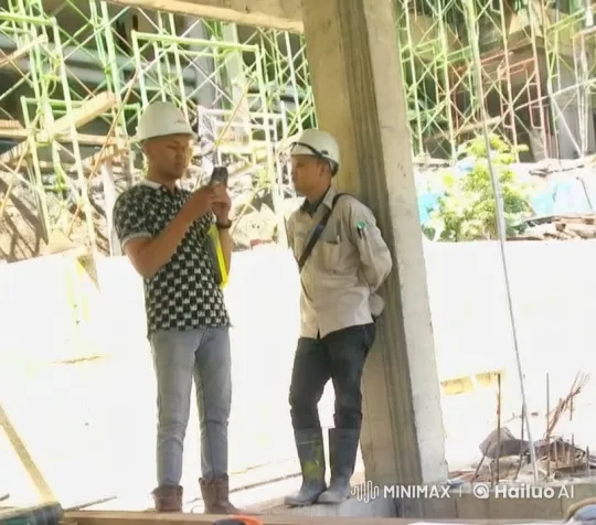 Construction Workers Discussing at Building Site – AI Generated Video | Hailuo AI