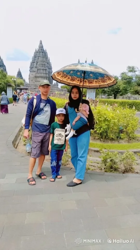 Family Practices Kungfu at Prambanan Temple – AI Generated Video | Hailuo AI