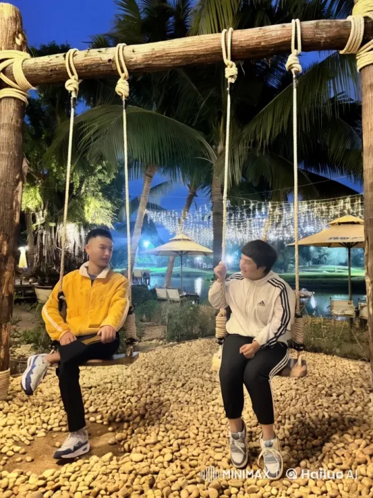 Nighttime Martial Arts Display on Swings – AI Generated Video | Hailuo AI