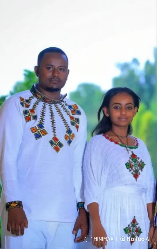 Couple Shares Tender Moment in Traditional Attire – AI Generated Video | Hailuo AI