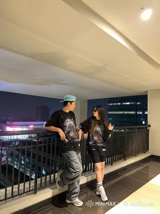 Nighttime Kungfu Sparring on a City Balcony – AI Generated Video | Hailuo AI