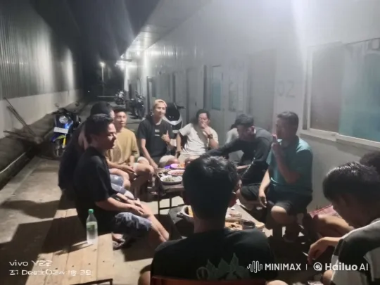 Friends Enjoying Night Gathering Under Lights – AI Generated Video | Hailuo AI