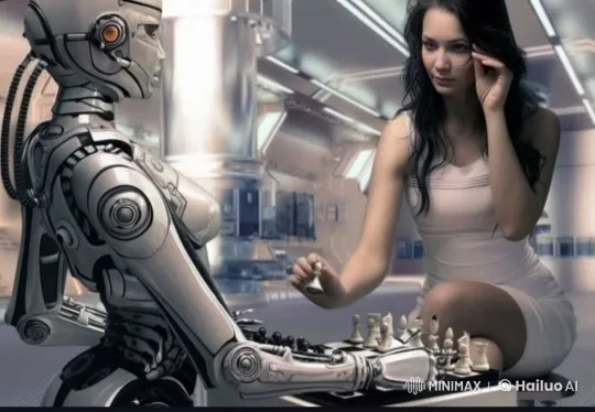 Human vs. Robot: Futuristic Chess Match in Live2D Animation – AI Generated Video | Hailuo AI
