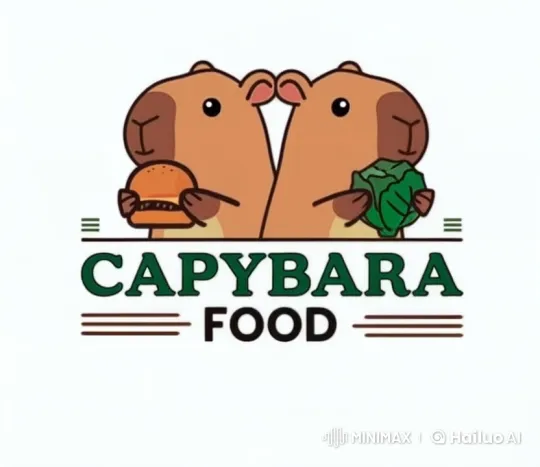 Capybara Food Logo: Live2D Animation of Eating & Greeting – AI Generated Video | Hailuo AI