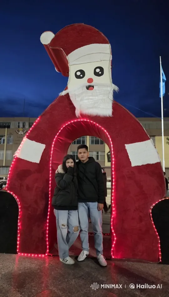 Kungfu Performance Under Festive Santa Archway – AI Generated Video | Hailuo AI