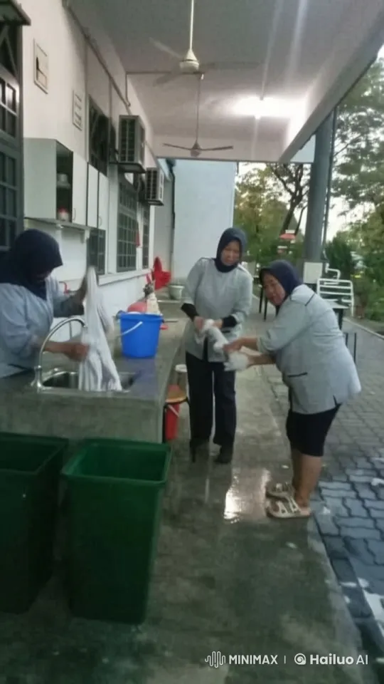 Uniformed Individuals Transition from Washing to Kungfu Display – AI Generated Video | Hailuo AI