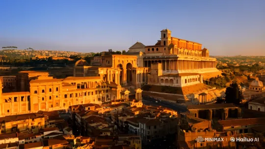 Sunset Over Ancient Rome's Majestic Architecture – AI Generated Video | Hailuo AI