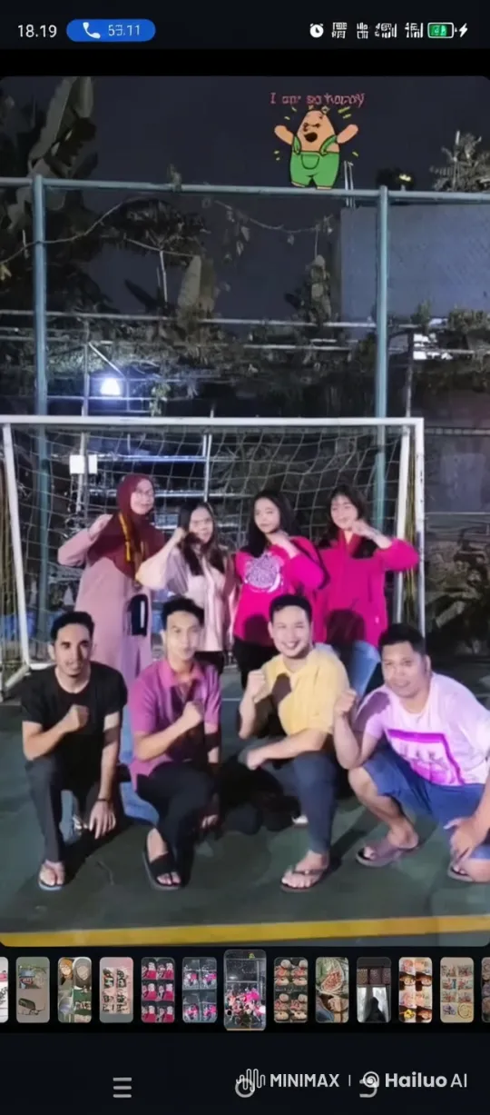Friends Displaying Chinese Kungfu Skills on Sports Court at Night – AI Generated Video | Hailuo AI